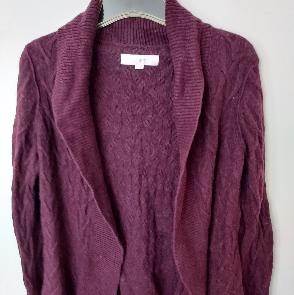 Plum Knit Cardigan - size Medium by Ann Taylor Loft